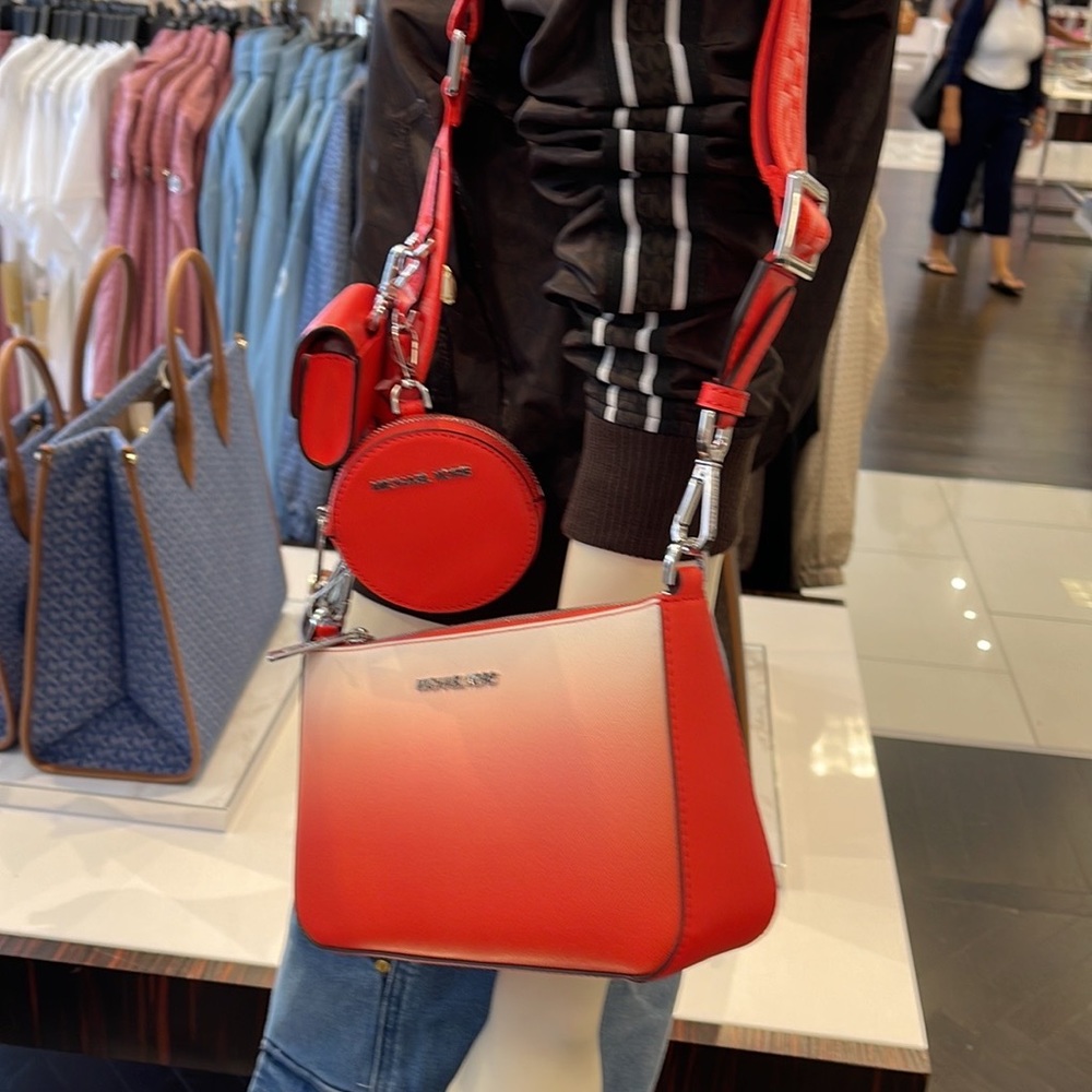 Michael Kors Jet Set Travel Tech Attached with Adjustable Coral Reef Crossbody - Picture 14 of 16